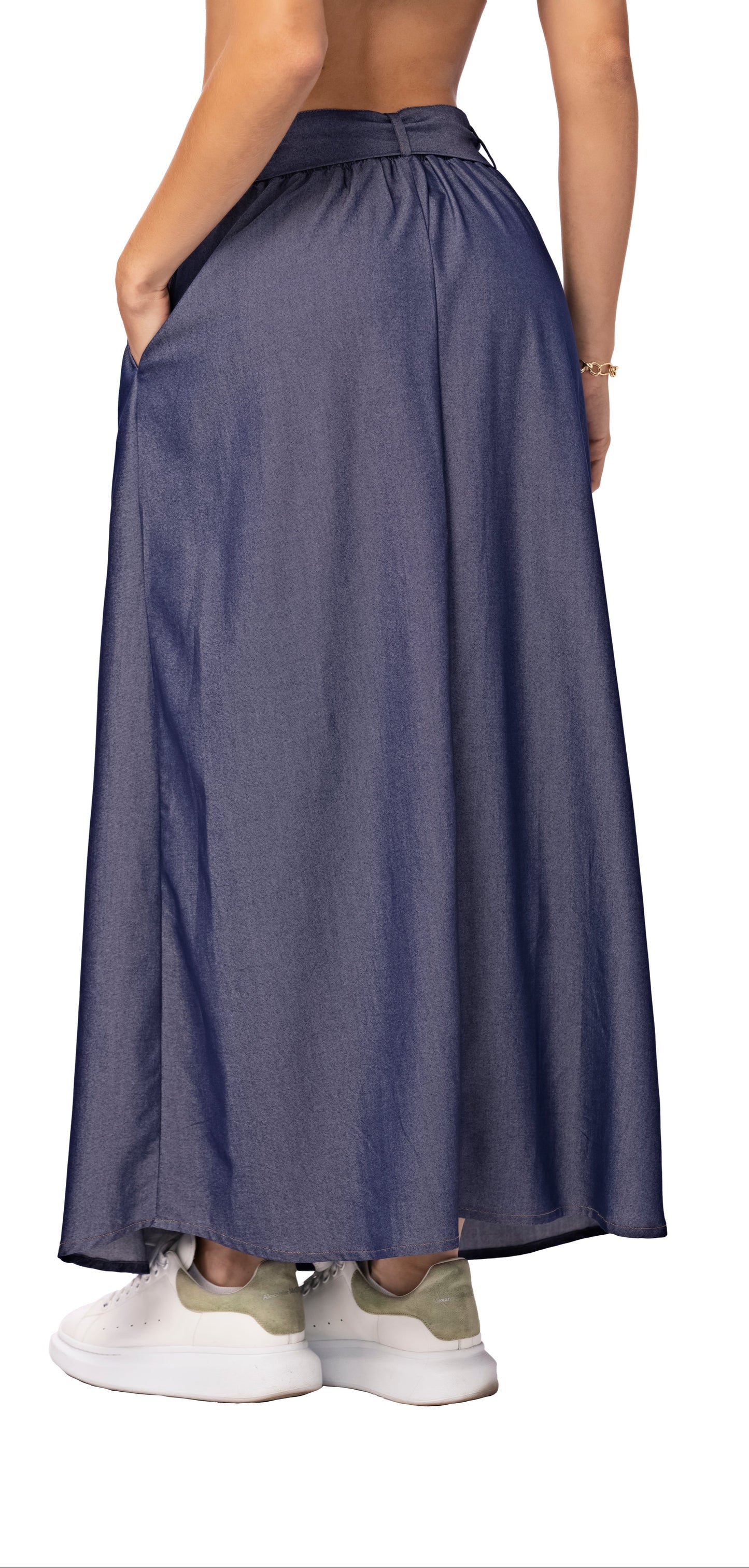 FALDA PARA MUJER EN INDIGO CHAMBRAY ref. 8754